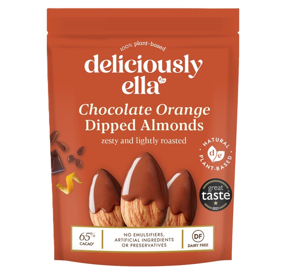 Deliciously Ella Coated Nuts - Chocolate Orange Almonds X 8 X 75g