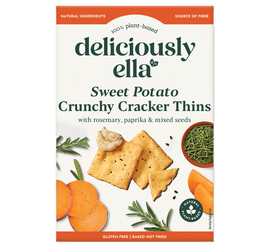 Deliciously Ella Gluten Free Crackers - Crunchy Sweet Potato Thins X 6 X 100g