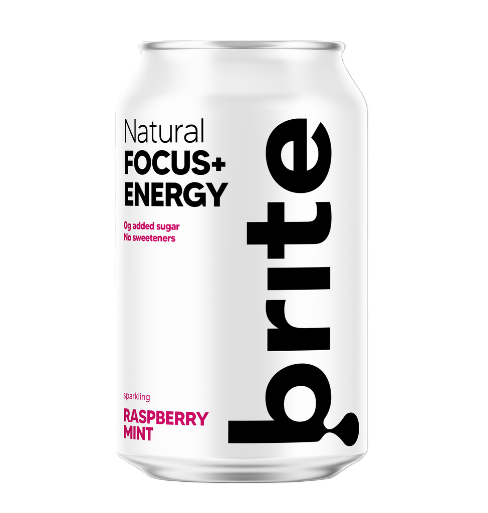 Brite Natural Focus Energy Drinks - Raspberry Mint X 12 X 330ml
