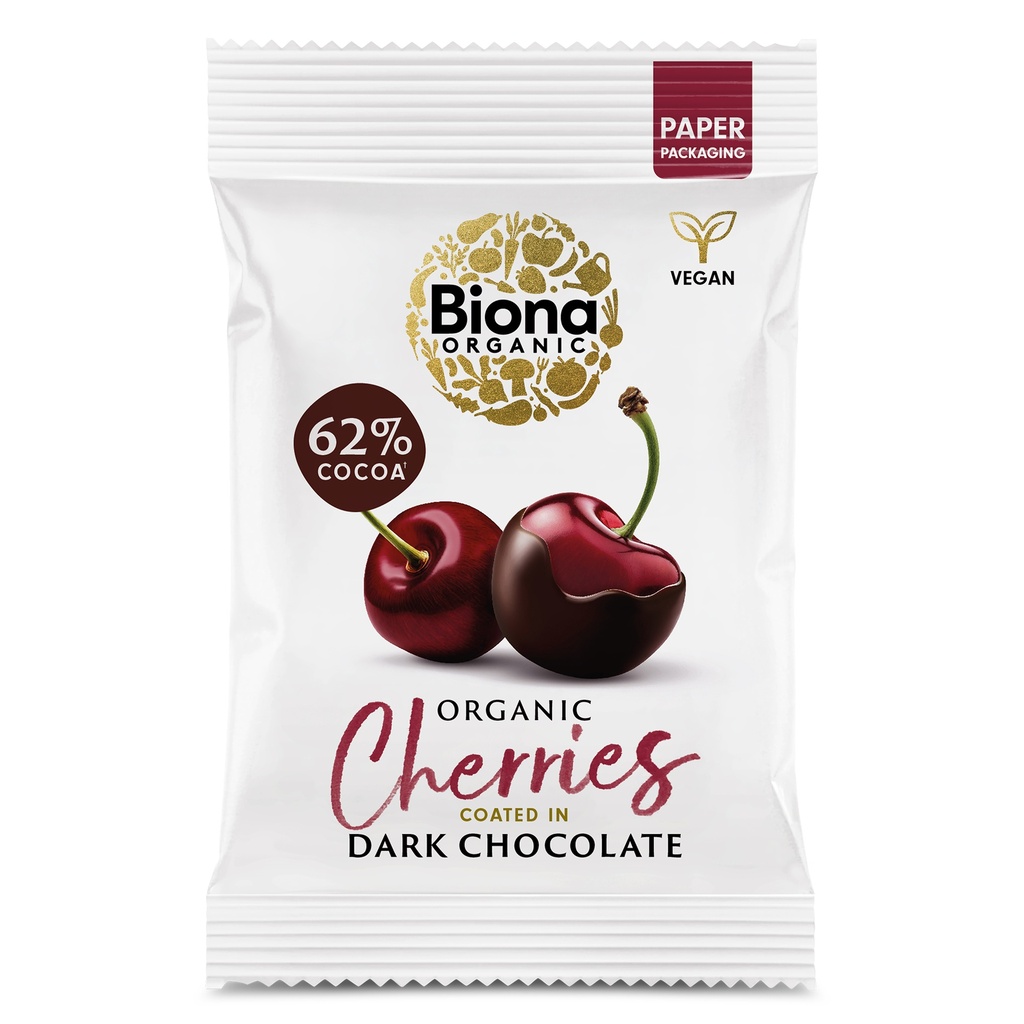 Biona Organic Coated Fruits - Dark Chocolate Cherries X 10 X 45g