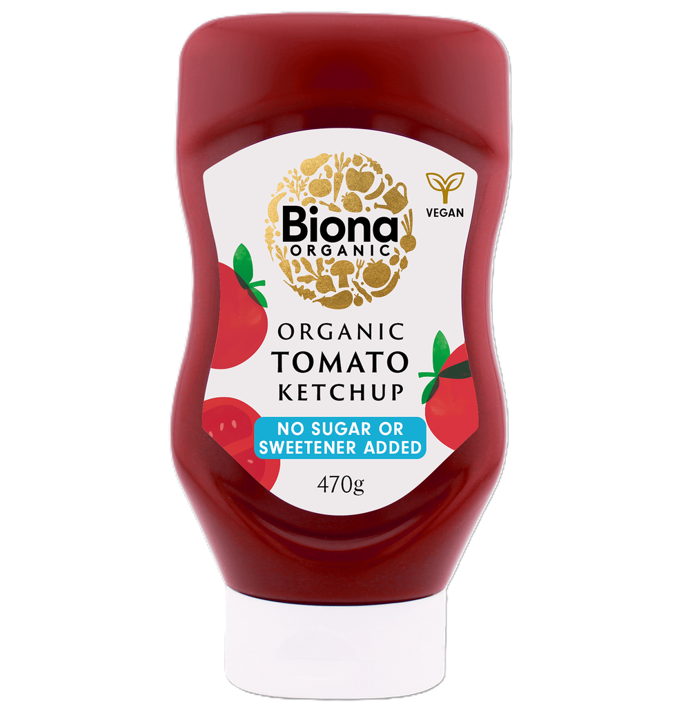 Biona Organic Tomato Ketchup - Squeezy Unsweetened X 9 X 470g