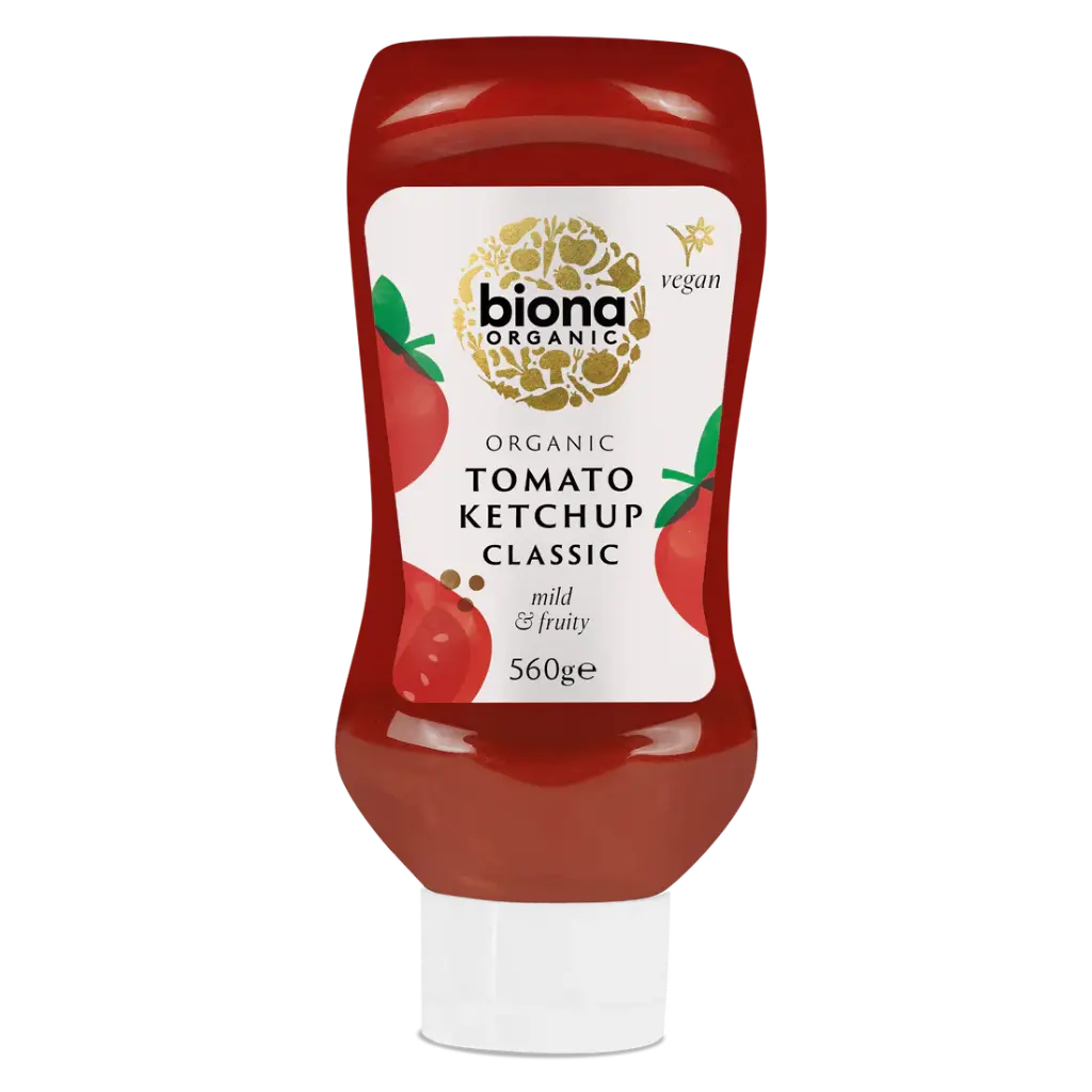 Biona Organic Tomato Ketchup - Squeezy Classic X 12 X 560g