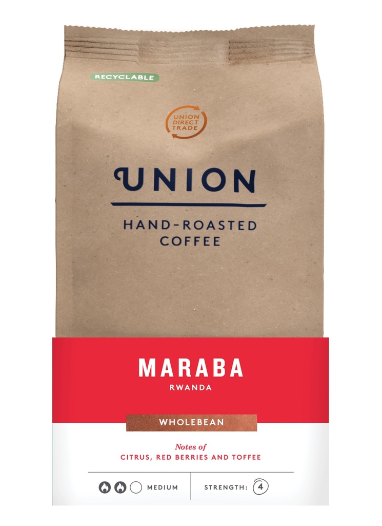 Union Coffee - WHOLEBEAN Maraba Rwanda X 6 X 200g
