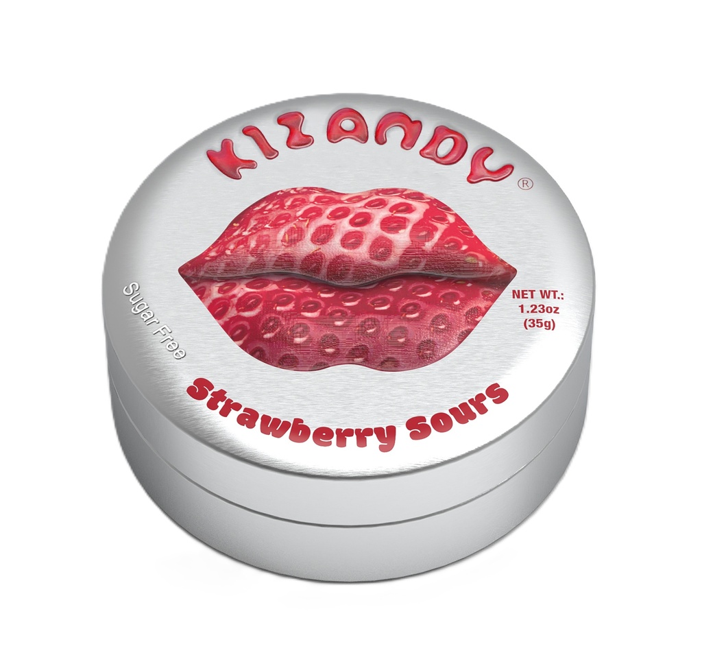 Kizandy Sugar Free Sour Candies - Strawberry X 6 X 35g