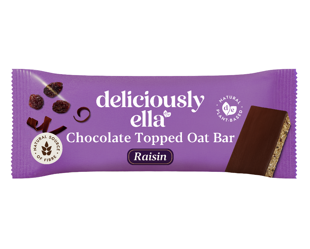 Deliciously Ella Oat Bar - Chocolate Topped Raisin X 12 X 50g