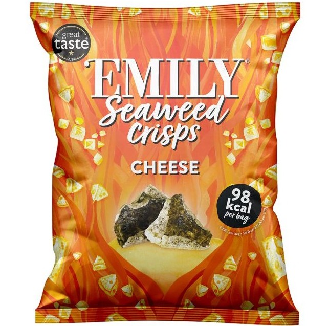 Emily Seaweed Crisps - SMALL Cheese X 12 X 18g