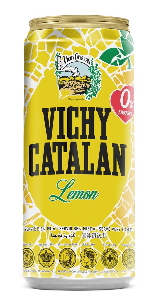 Vichy Catalan Sparkling Water - CAN Lemon X 24 X 330ml