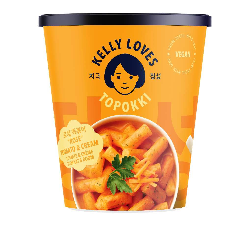 Kelly Loves Ready to Eat Topokki - Rose Tomato and Cream X 12 X 121g