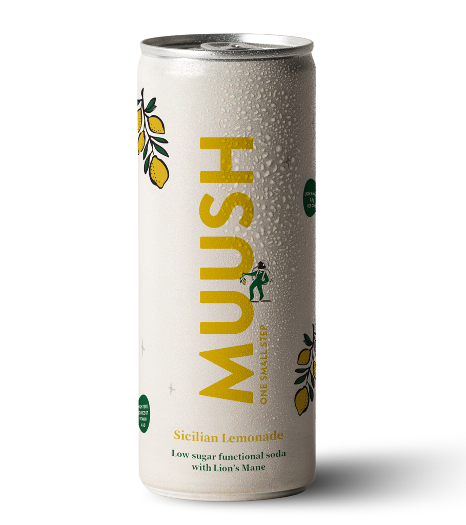 [15% OFF] Muush Low Sugar Functional Soda - Sicilian lemonade with Lion Mane X 12 X 250ml