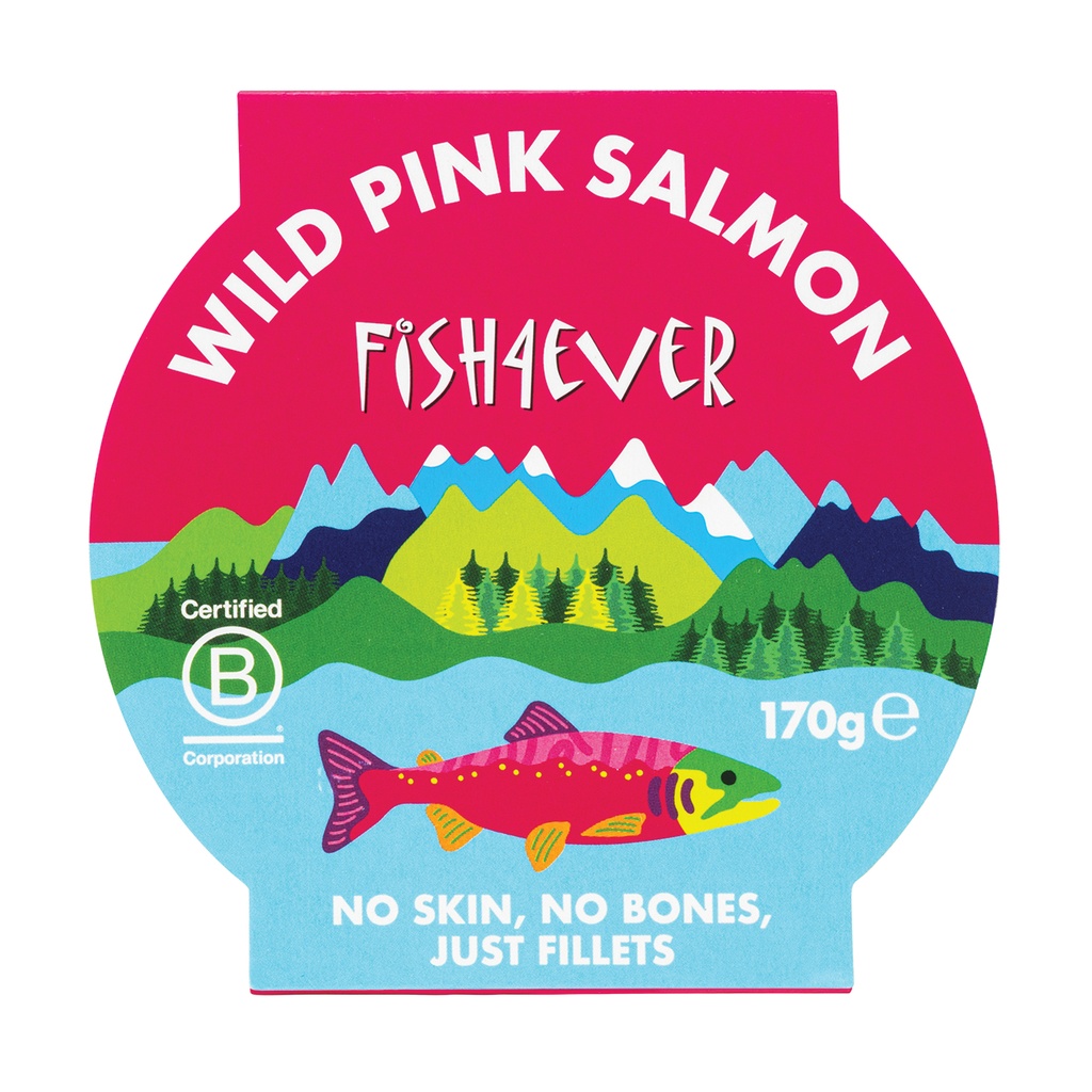Fish 4 Ever Wild Pacific Salmon - Pink Fillets in Brine X 12 X 170g