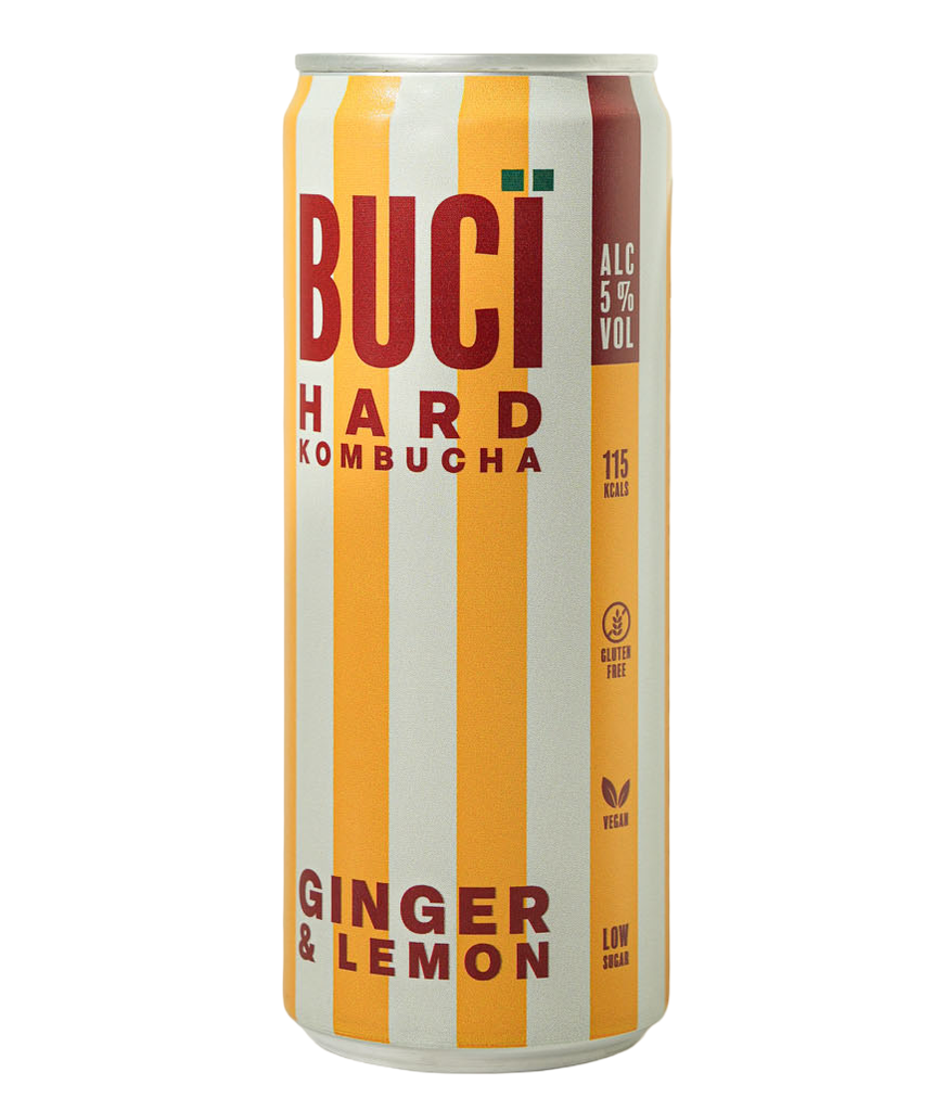 [20% OFF] Buci Hard Kombucha - CAN Ginger and Lemon 5% ABV X 12 X 330ml