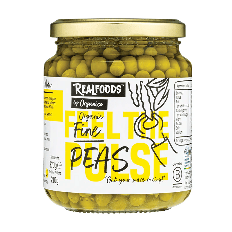 Organico Organic Pulse Jars - Fine Peas X 6 X 370g
