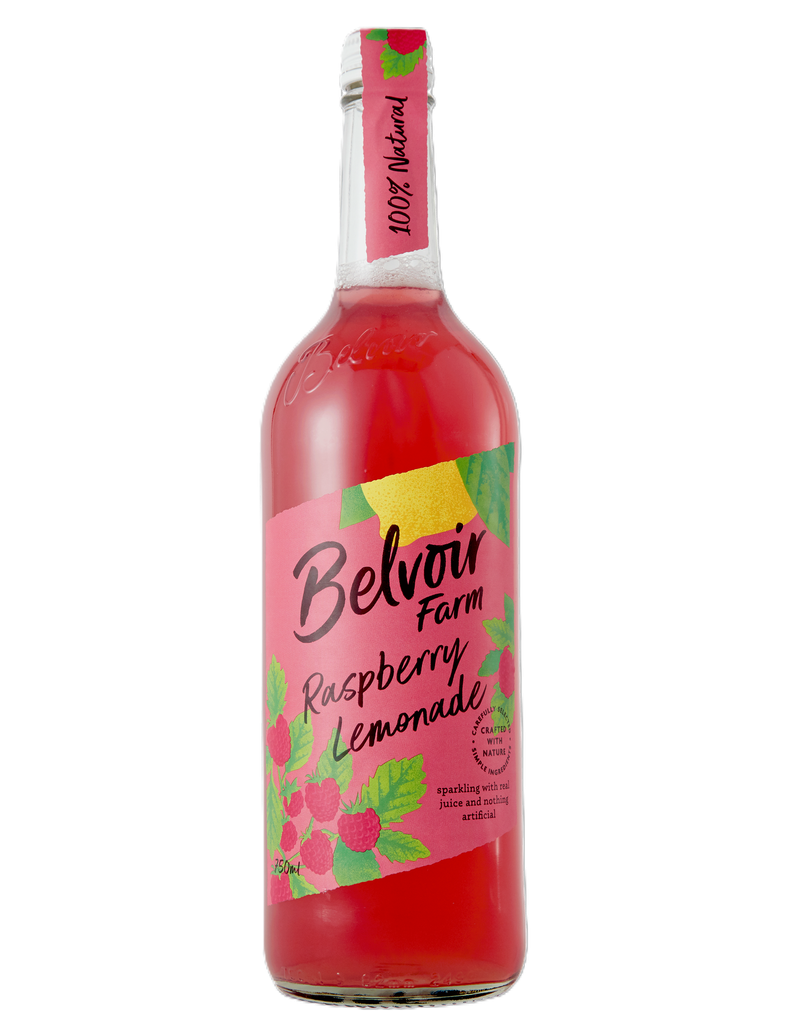 [20% OFF] Belvoir Farm Sparkling Soft Drinks - LARGE Raspberry Lemonade X 6 X 750ml