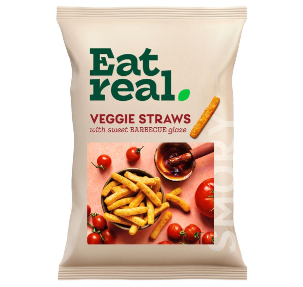 Eat Real Veggie Straw - Sweet Barbecue Glaze X 10 X 110g