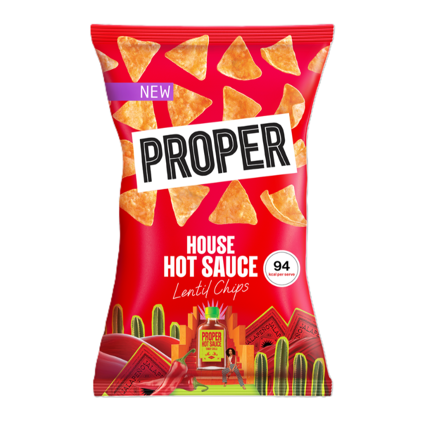 Proper Chips - House Hot Sauce Lentil X 8 X 85g