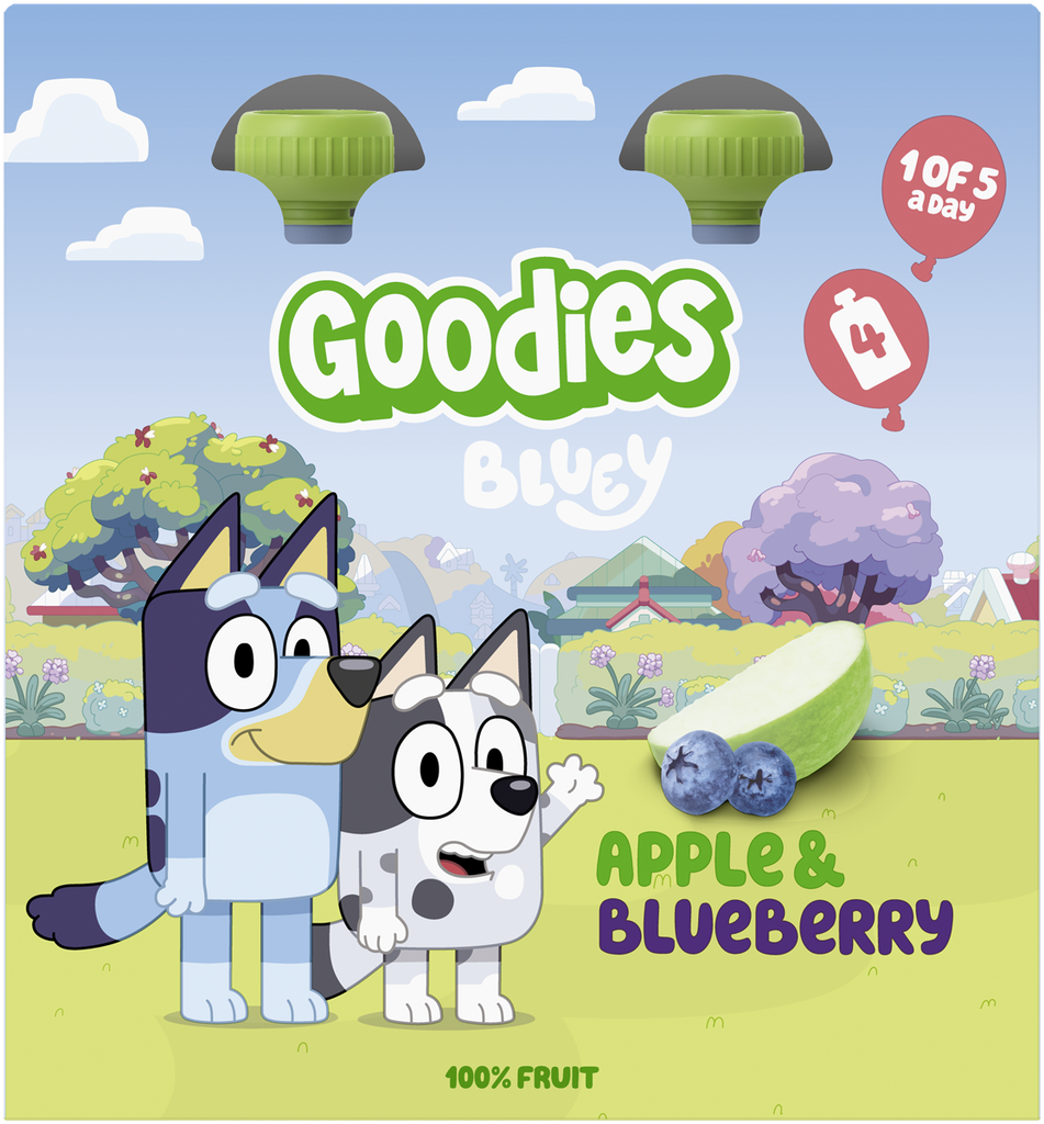 Goodies X Bluey Kids Fruit Smoothie - MPK POUCH Apple and Blueberry X 3 X (4x100g)
