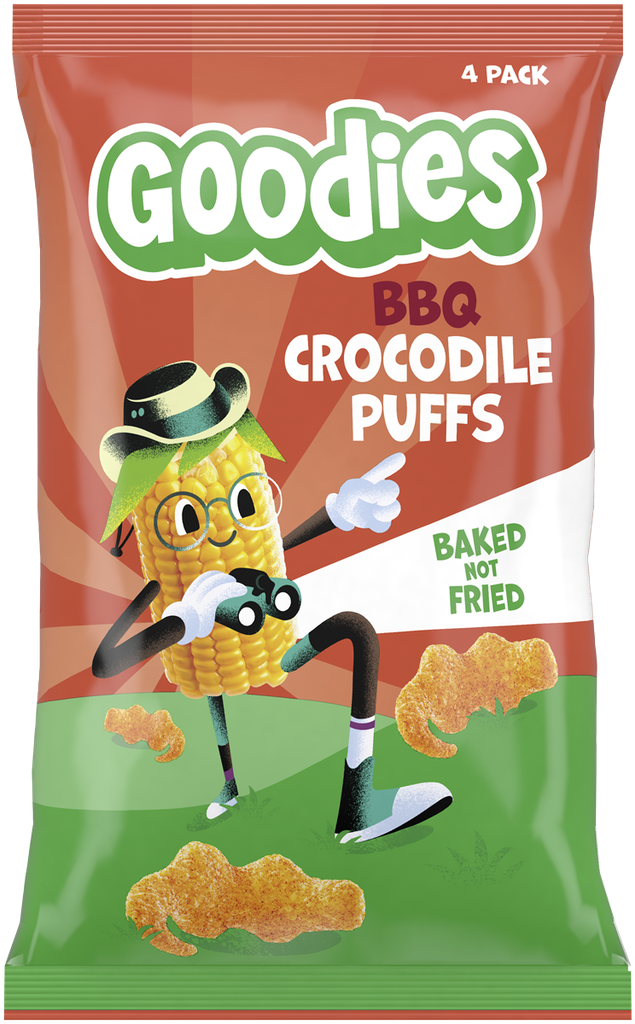 Goodies Kids Puffs - MPK BBQ Crocodile X 3 X (4x12g)