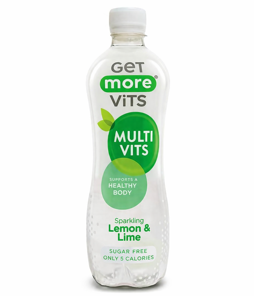 Get More Vits Sparkling Vitamin Water - PET Lemon and Lime X 12 X 500ml