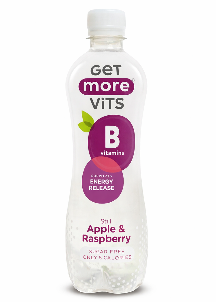 Get More Vits Still Vitamin Water - PET Apple and Raspberry X 12 X 500ml