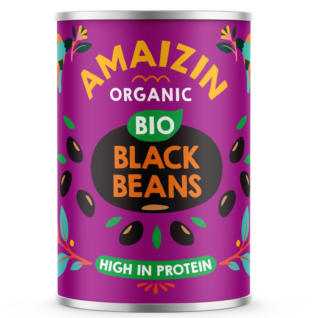 Amaizin Organic Veg and Pulse Cans - Black Beans X 6 X 400g