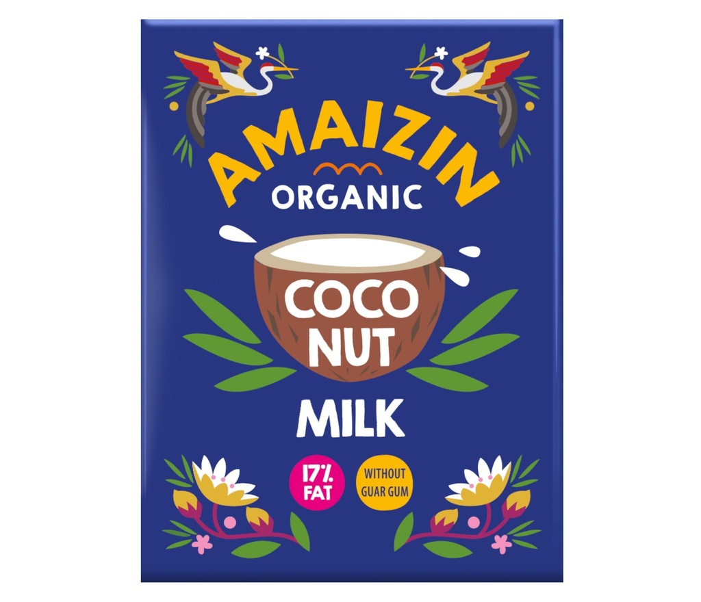 Amaizin Organic Coconut Milk - SMALL Tetra X 12 X 200ml