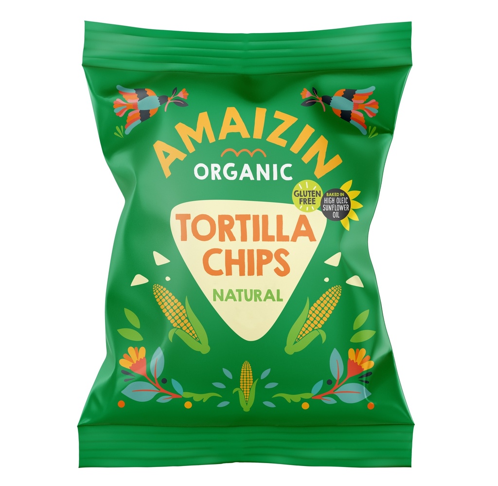 Amaizin Organic Corn Tortilla Chips - SMALL Natural X 15 X 75g