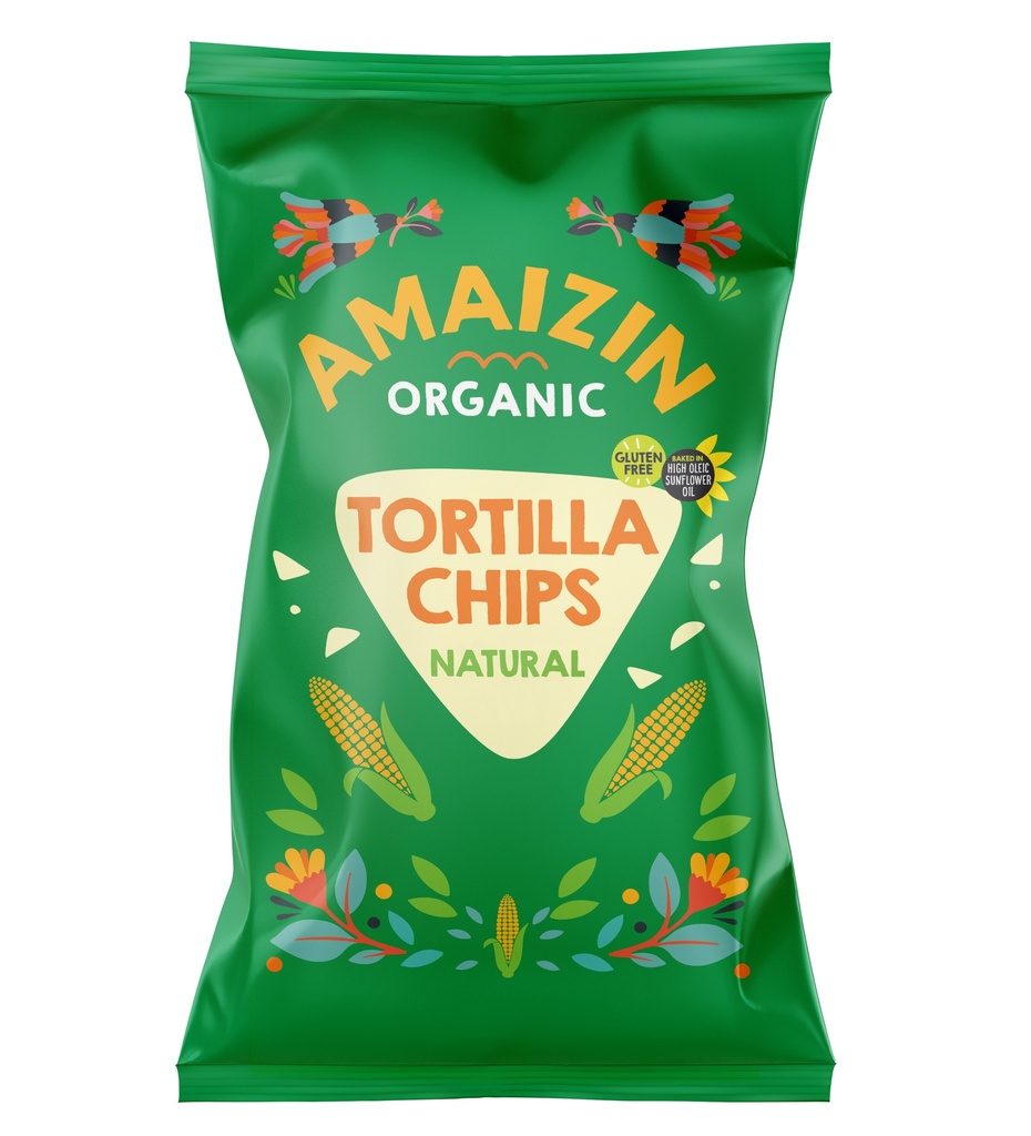 Amaizin Organic Corn Tortilla Chips - MEDIUM Natural X 10 X 150g