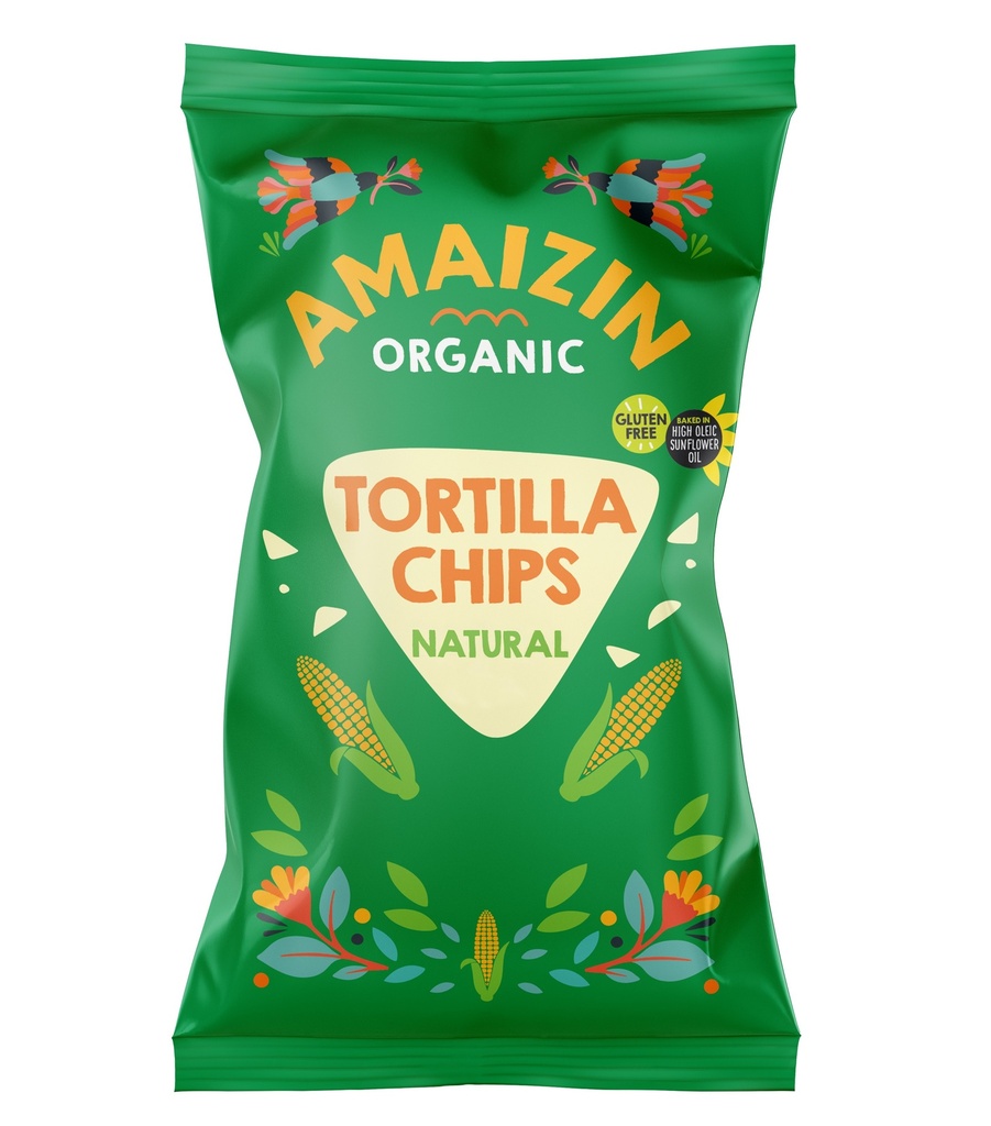 Amaizin Organic Corn Tortilla Chips - LARGE Natural X 10 X 250g