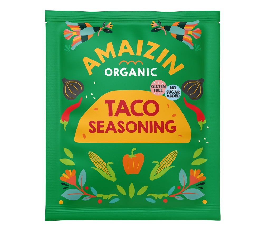 Amaizin Organic Cooking Ingredient - Taco Seasoning X 12 X 30g