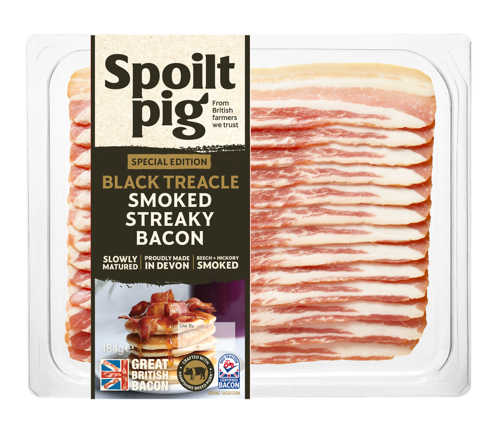 Spoilt Pig Bacon - Black Treacle Smoked Streaky 184g
