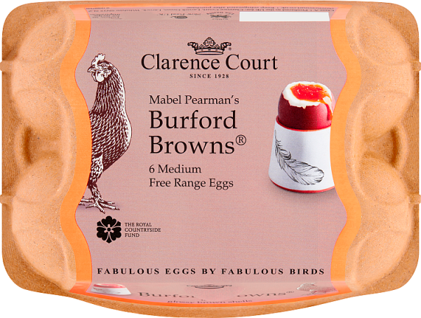Clarence Court Free Range Eggs - Medium Brown Mabel Pearman Burford X 16 X 6pc