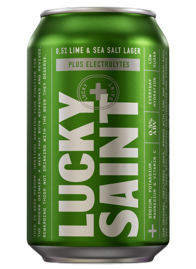 [20% OFF] Lucky Saint Alcohol Free Lager - CAN Lime and Sea Salt Unfiltered 0.5% ABV X 12 X 330ml