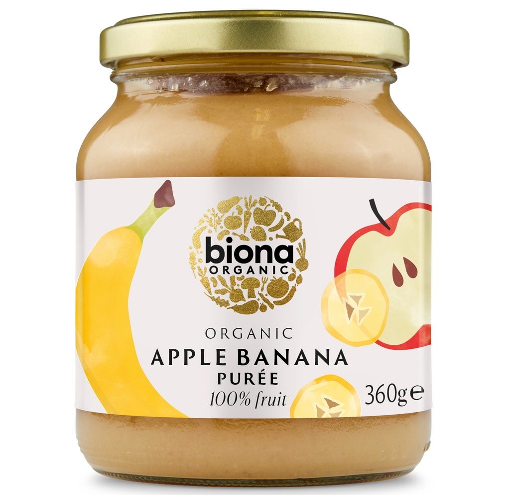 Biona Organic Fruit Puree - Apple and Banana X 6 X 360g