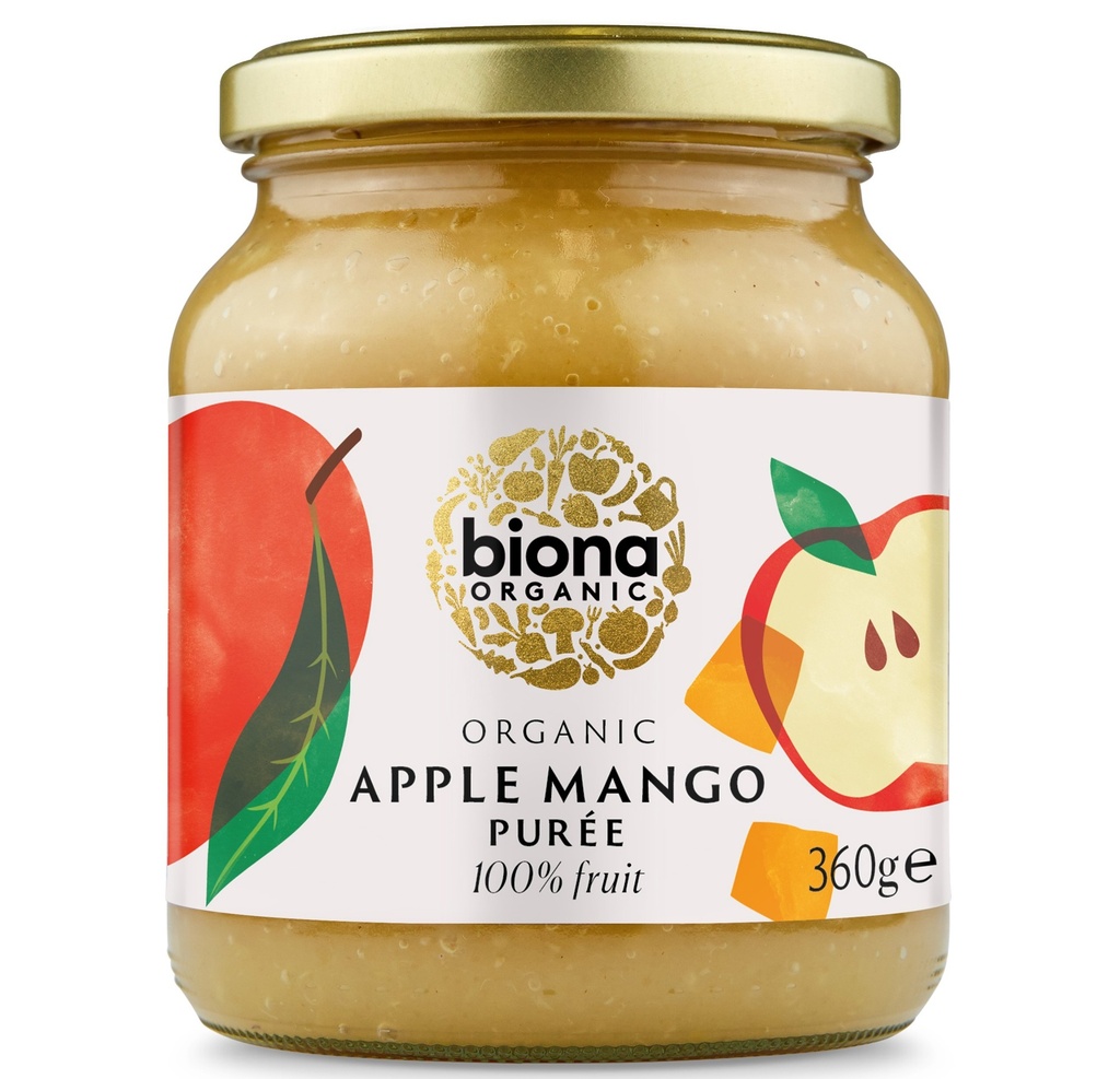 Biona Organic Fruit Puree - Apple and Mango X 6 X 360g