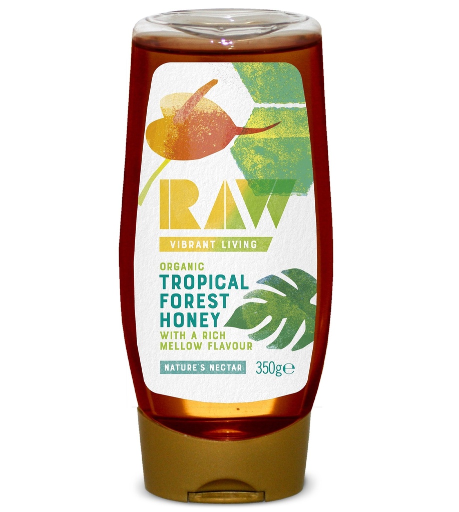 Raw Vibrant Living Organic Honey - Squeezy Tropical Forest X 6 X 350g