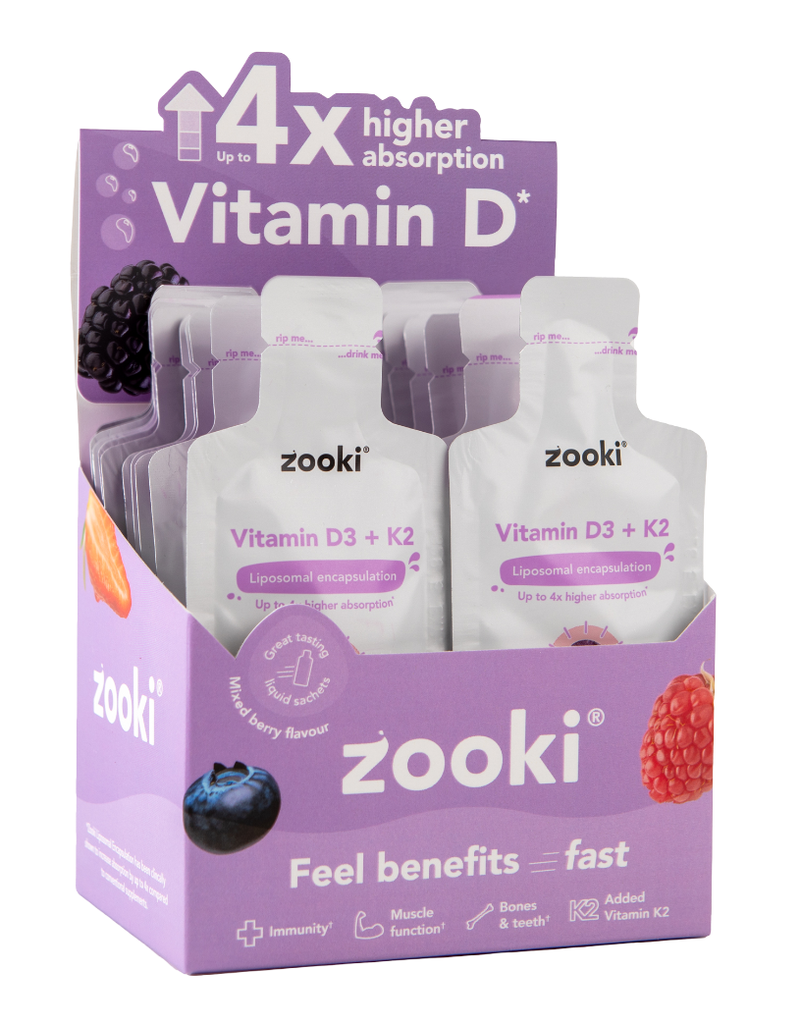 [15% OFF] Zooki Food Supplements - Liquid Vitamin D3 Plus K2 3000iu Mixed Berry X 20 X 10ml
