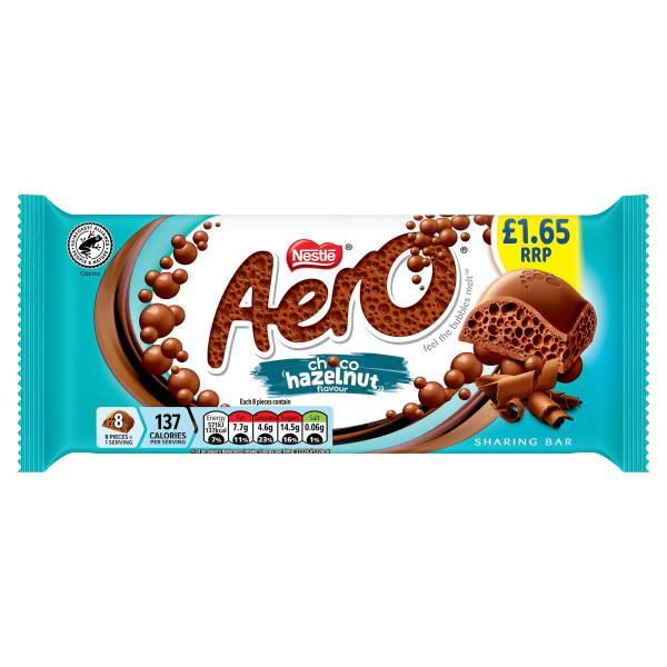 Aero Chocolate Bar - Hazelnut PM £1.65 X 15 X 90g