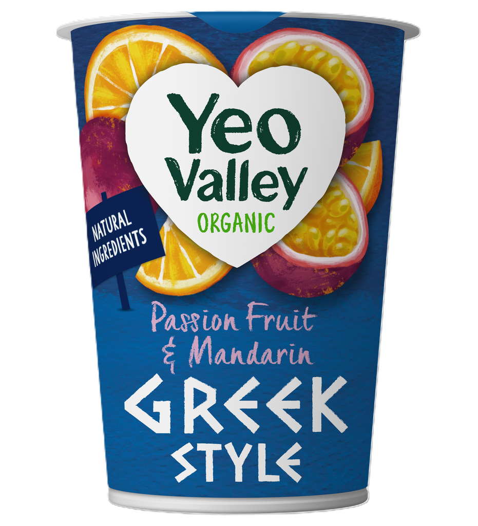 Yeo Valley Organic Greek Style Yoghurt - Passionfruit and Mandarin 450g