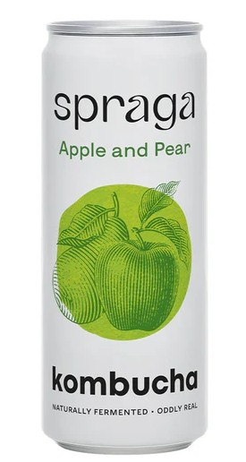 Spraga Organic Kombucha - CAN Apple and Pear X 12 X 330ml