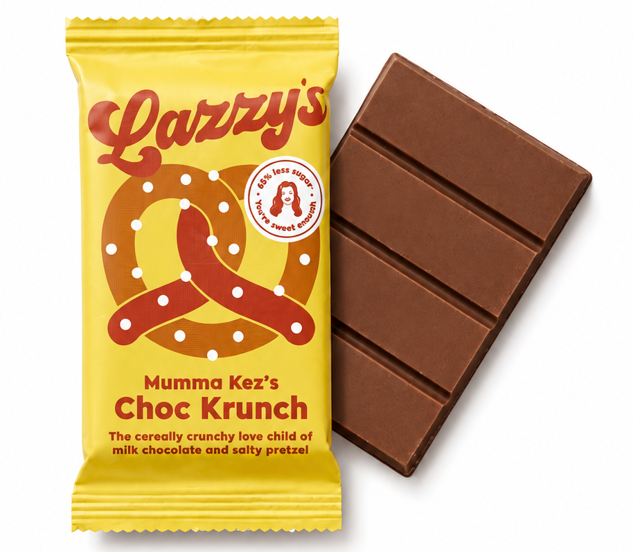 [50% OFF [CLEARANCE] (BBD 26/10) Lazzys Low Sugar Chocolate Bars - MILK Mumma Kezs Choc Krunch X 28 X 45g