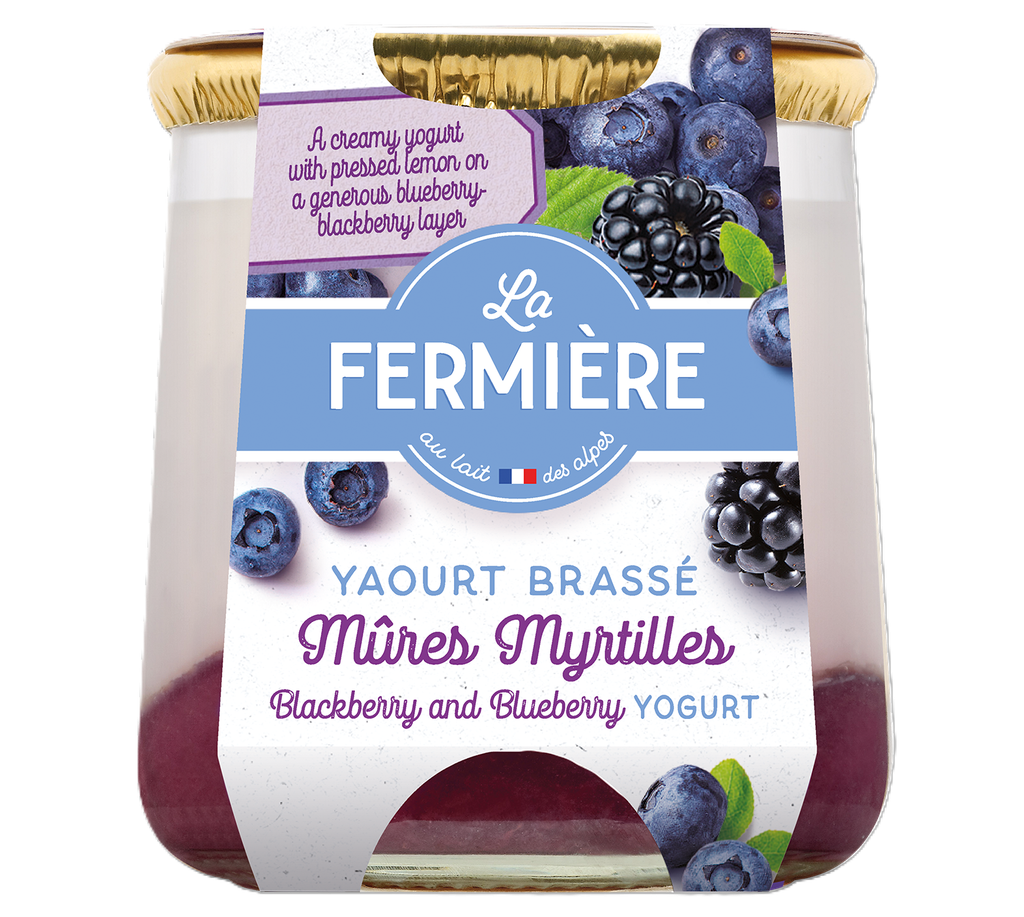 [50% OFF [CLEARANCE] (BBD 24/08) La Fermiere Yoghurt - Layered Blackberry and Blueberry 160g