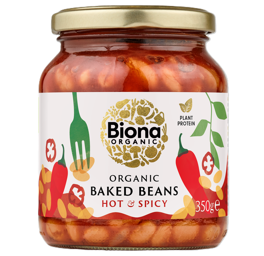Biona Organic Baked Beans - Hot and Spicy X 6 X 350g