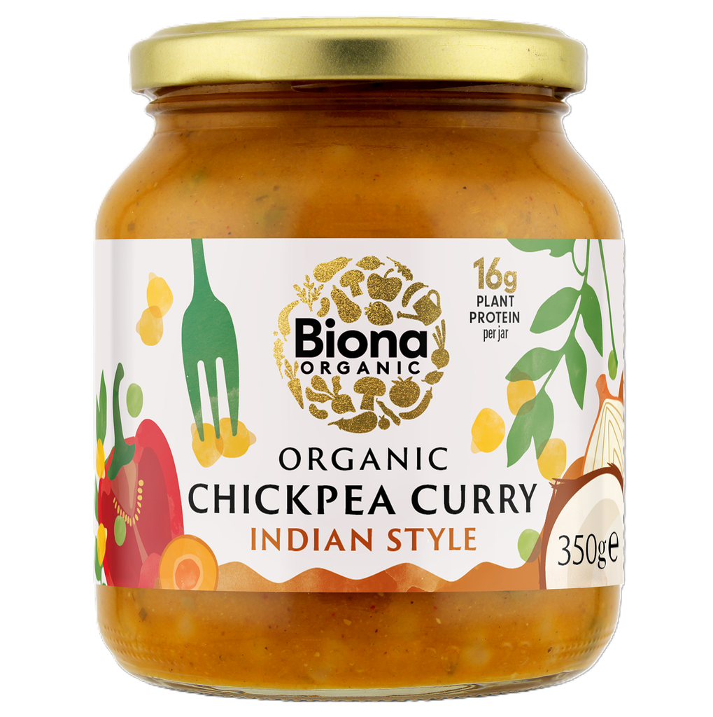Biona Organic Ready Meals - Indian Style Chickpea Currey X 6 X 350g
