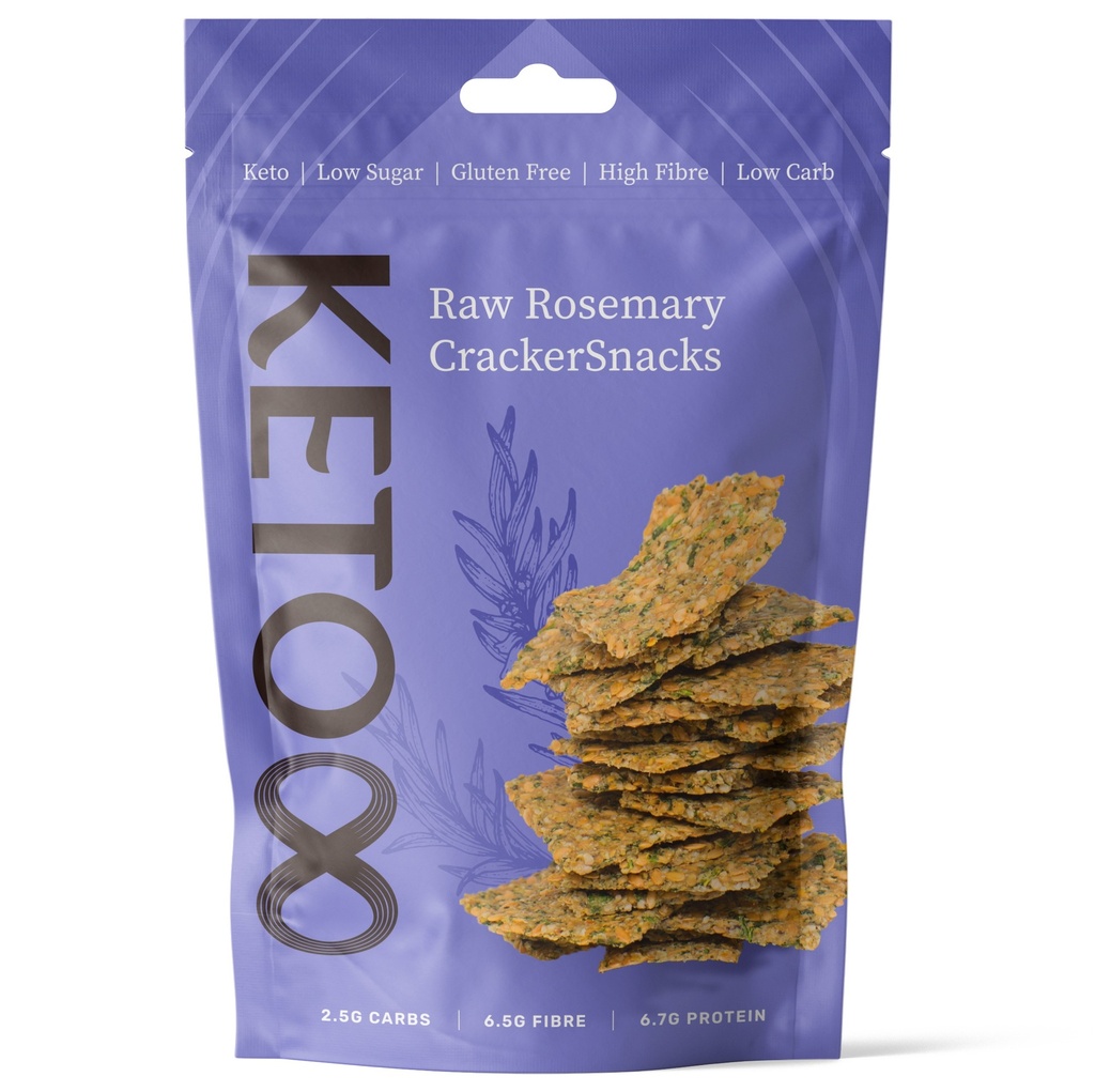 Keto8 Gluten Free Crackers - Raw Rosemary X 8 X 35g
