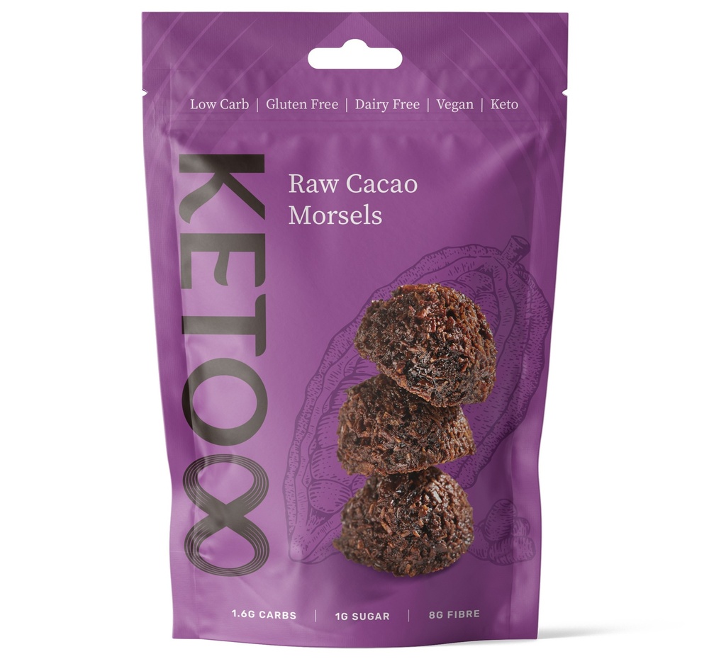 Keto8 Gluten Free Snacks - Raw Cacao Morsel X 6 X 120g
