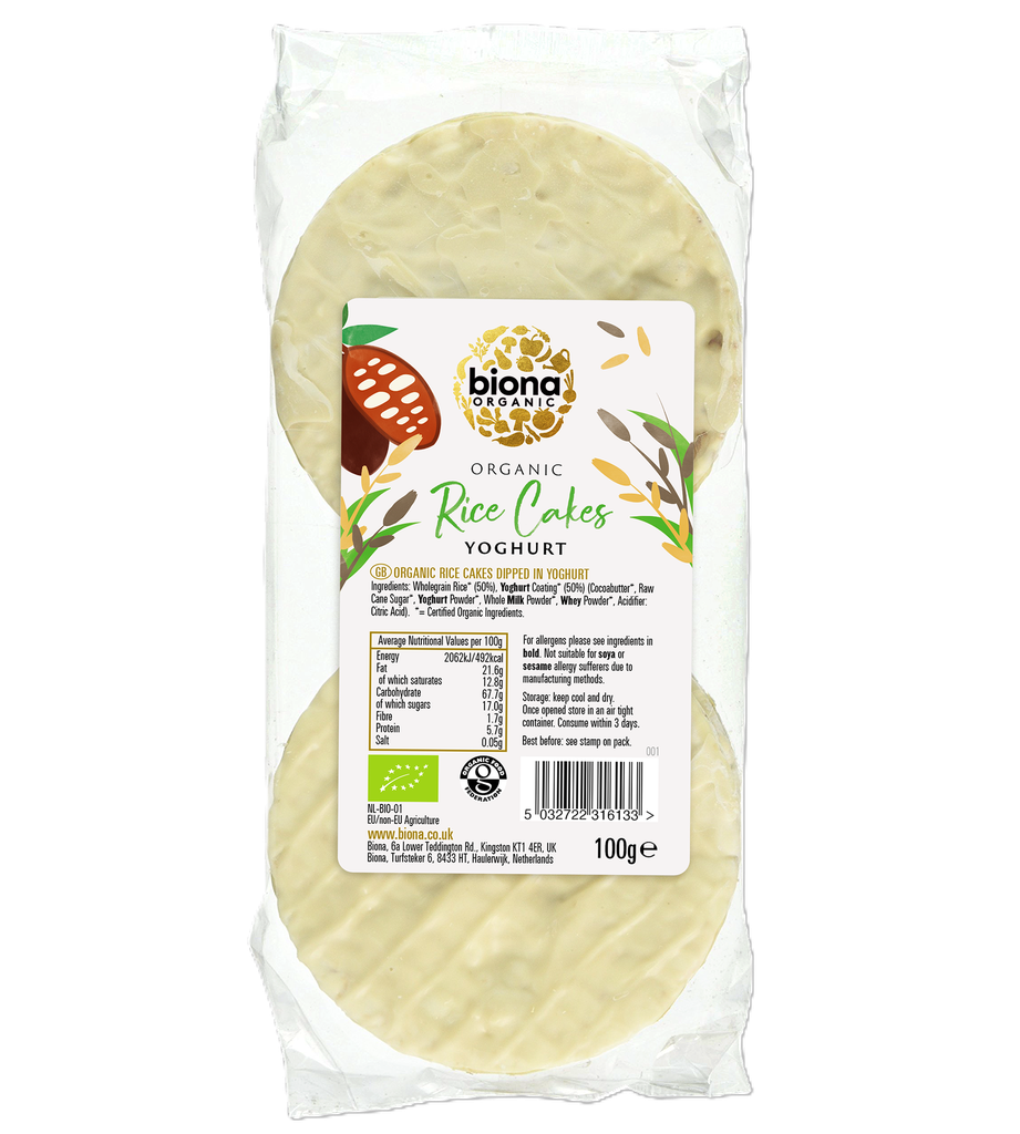 Biona Organic Coated Rice Cakes - Yoghurt 100g