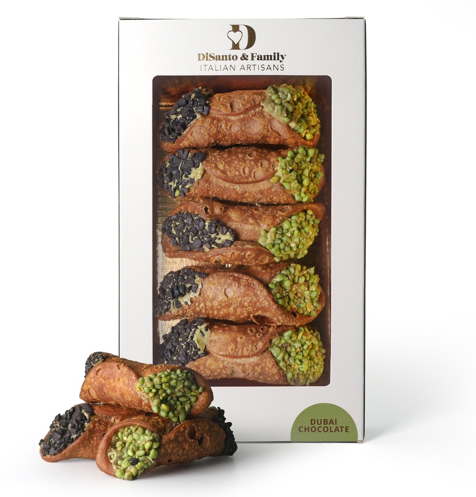 Di Santo Italian Pastries - Cannolo Dubai Chocolate with Pistachio X 6 X 200g