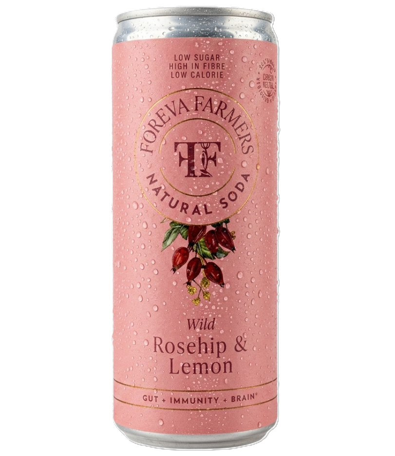 [30% OFF] Foreva Farmers Natural Soda - CAN Wild Rosehip and Lemon X 12 X 250ml