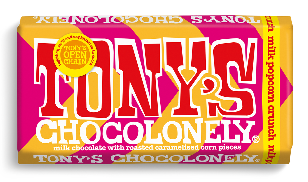 [15% OFF] Tonys Chocolonely Chocolate - LARGE Milk Caramel Popcorn Crunch X 15 X 180g