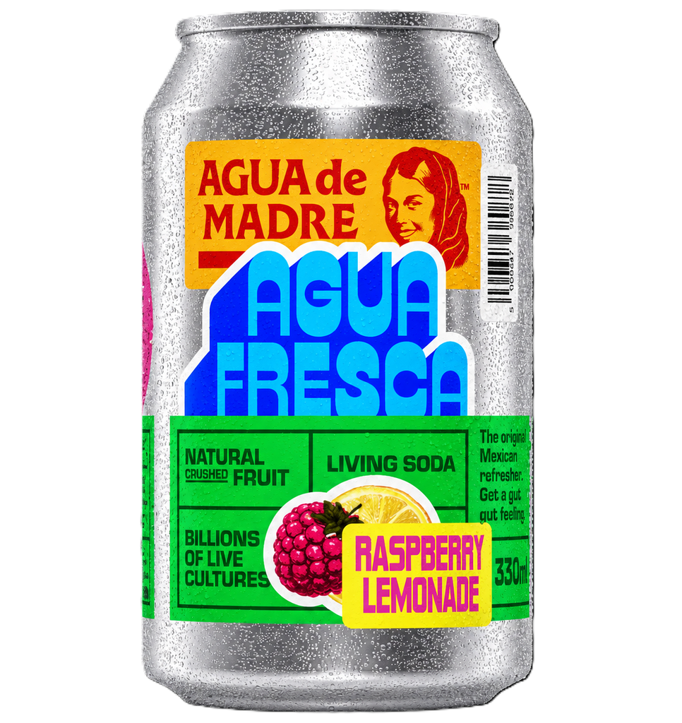 Agua de Madre Natural Soda - CAN Fresca Raspberry Lemonade X 12 X 330ml
